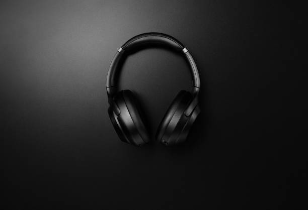 istock black headphones design template