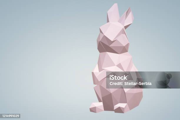 Low Poly Bunny Stock Photo - Download Image Now - Low-Poly-Modelling, Cheerful, Christianity