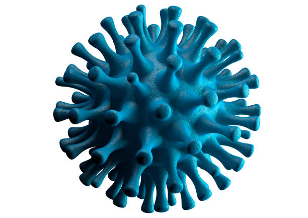 Blue Coronavirus Covid-19 or Ncov-2019 isolated on white background stock photo
