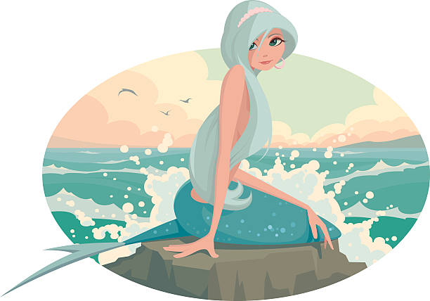 ilustraciones, imágenes clip art, dibujos animados e iconos de stock de sirena - mala de la sirenita