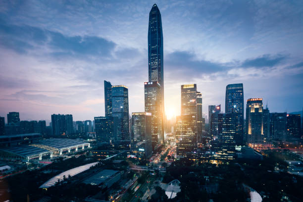 istock modern financial skyscrapers in Shenzhen, China 1214998195