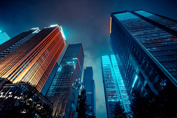 istock Business district in Chongqing at night 1214998988