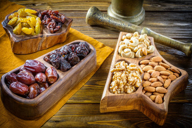 still life with nuts and dried fruits