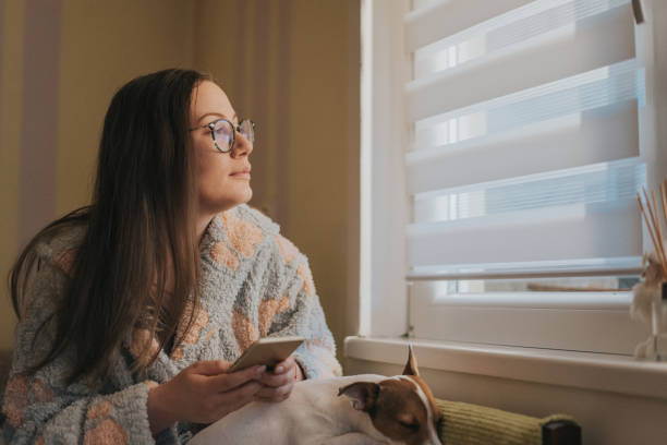 istock Woman is home alone 1215000655