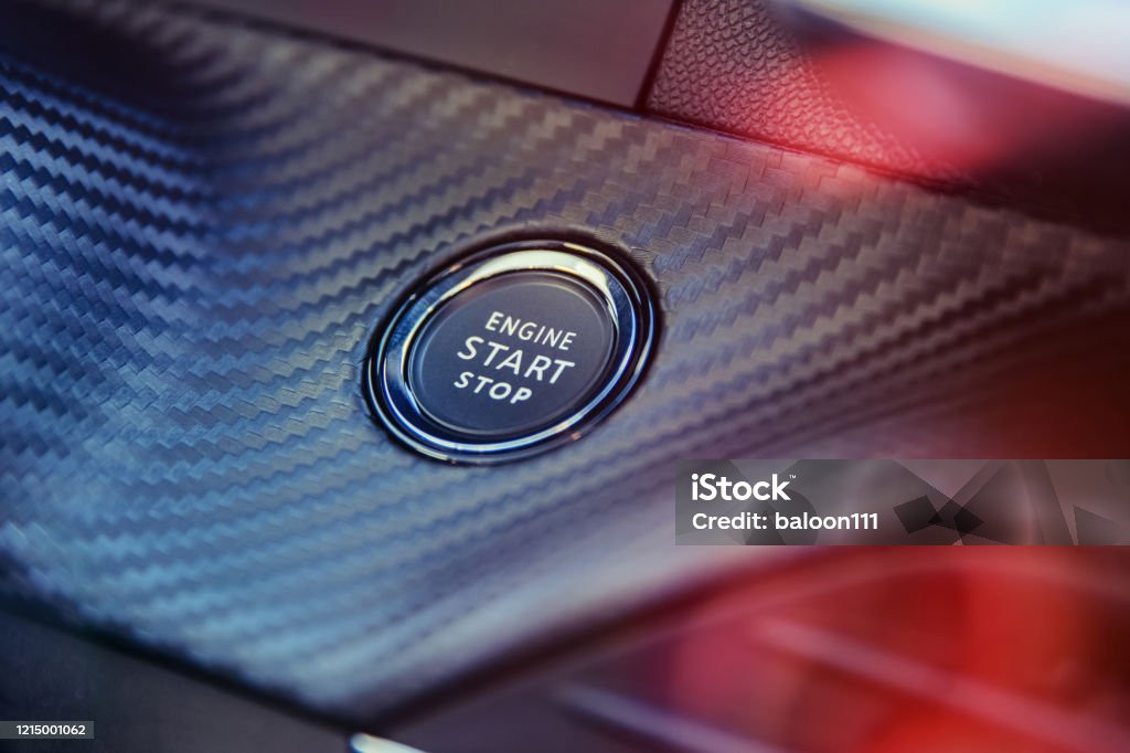 Start Button Incar Engine Start Stop Button In Modern Sport Car Stock Photo - Download ...