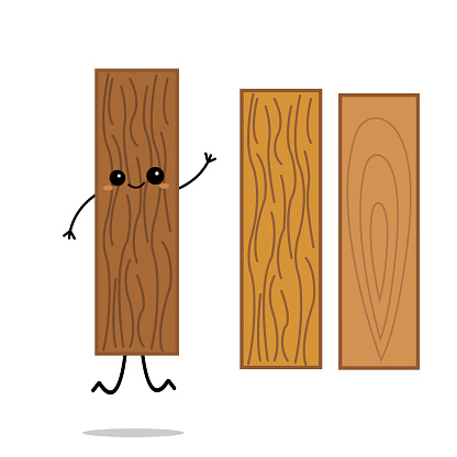 Parquet Cartoon Character Wooden Board With Wavy Lines Patterns Stock  Illustration - Download Image Now - iStock