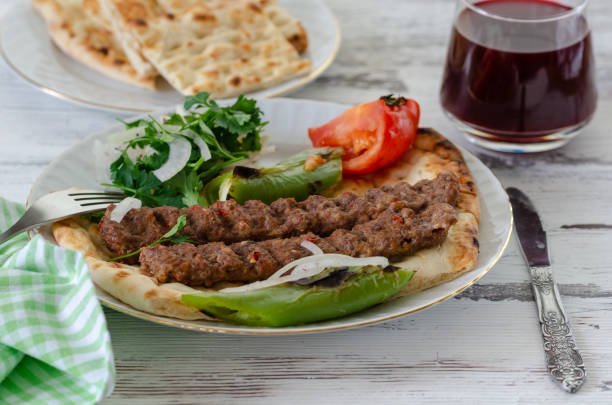istock Traditional Adana Kebap with salad 1215003523