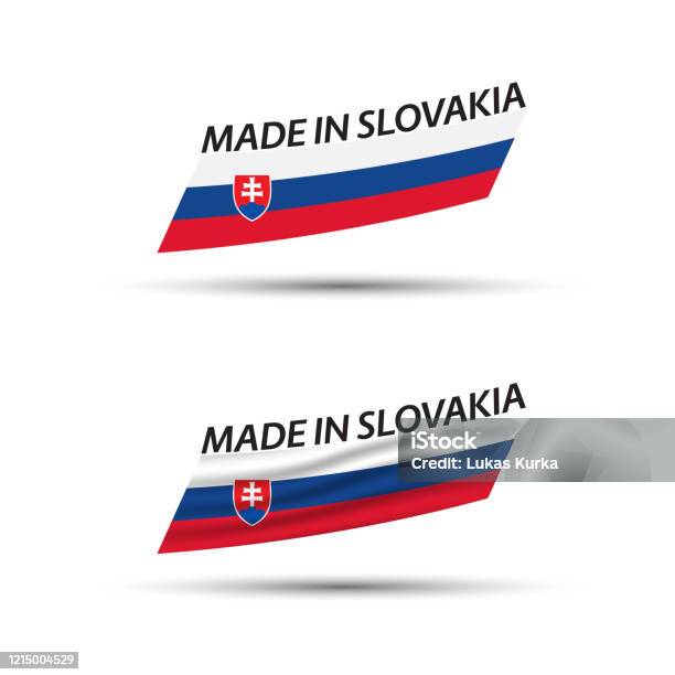 Slavic Tri Color Two Modern Colored Vector Flags With Slovak Tricolor Isolated On White ...