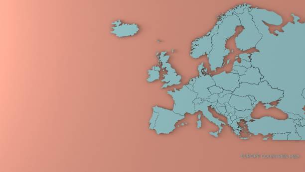 istock europe map. european countries rendering map. 1215006370
