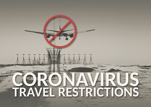 Corona Virus travel ban concept.