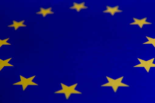 Extreme close-up European Union Flag.