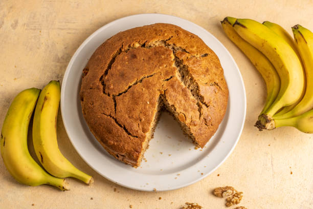 istock sponge cake with banana and walnuts 1215010681