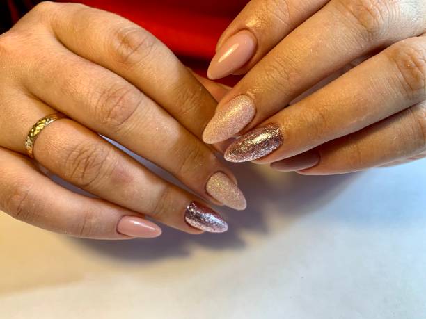 istock beautiful female manicure with delicate design 1215011301