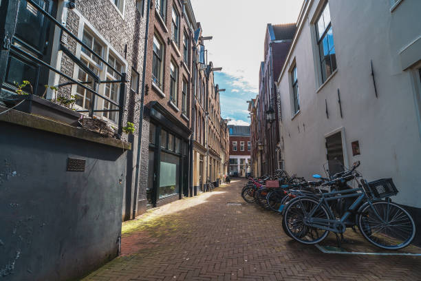 istock Empty Amsterdam downtown street without people 1215016333