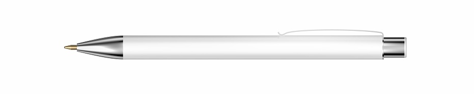 Pen isolated on white background. White color. Open. 3d illustration.