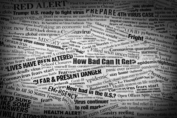 istock Covid_COVID19 Coronavirus Newspaper Headline Collage Dark vignette 1215021113