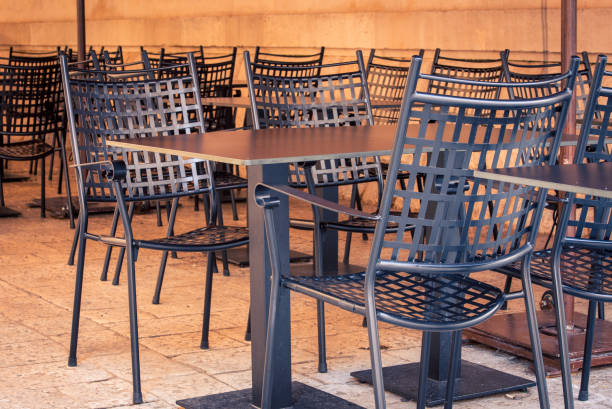 istock empty cafe in Dubrovnik Croatia 1215023166
