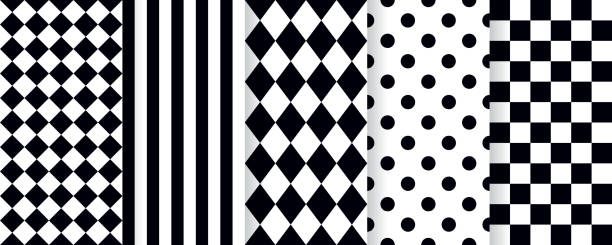 harlequin bezszwowy wzór. ilustracja wektorowa. czarne białe tło z rombami. - two dimensional shape pattern black rhombus stock illustrations