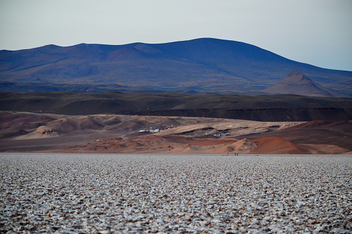 View of the Lindero camp, gold mine south of the Arizaro salt flat, in Tolar Grande, Salta, Argentina.
