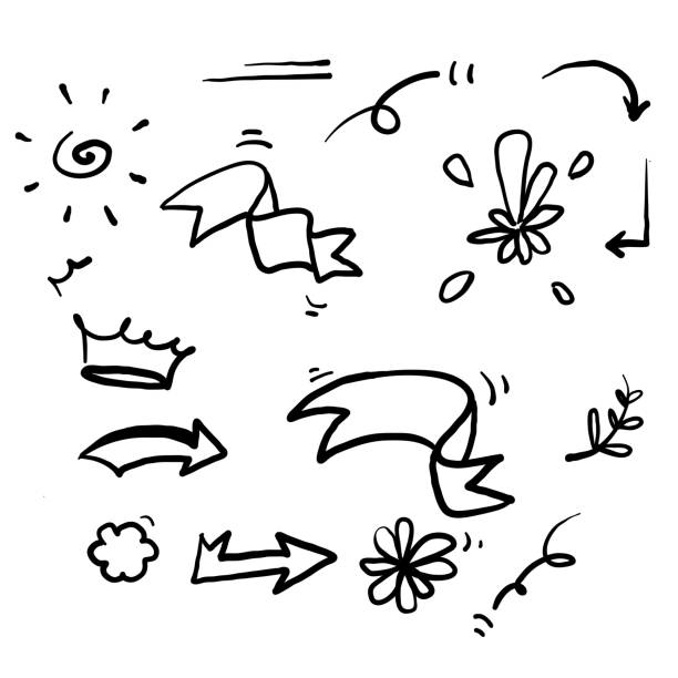 ilustrações de stock, clip art, desenhos animados e ícones de hand drawn doodle element collection illustration vector - opening ceremony flash