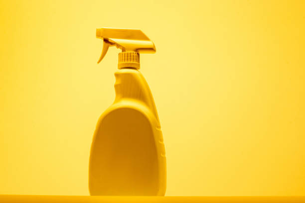 istock Disinfectant Cleanser in a Yellow Opaque Spray Bottle 1215033241