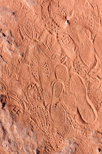 istock many Shoe prints in the sand 121503858