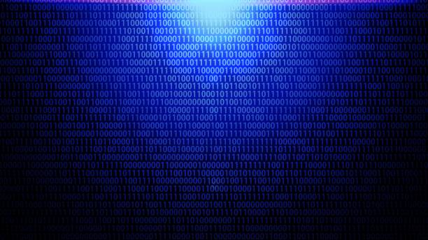 Random Binary Code Background In Blue Color Theme With Gradient Light Still  Image Stock Illustration - Download Image Now - iStock