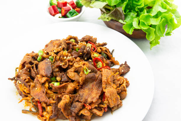 istock Stir fried with pork and vegetables 1215043074