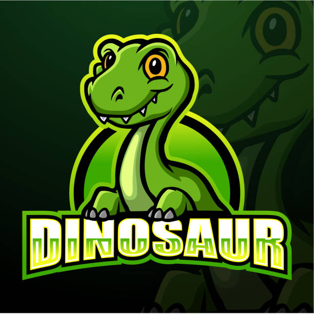 ilustraciones, imágenes clip art, dibujos animados e iconos de stock de diseño de logotipo escocés de mascota de dinosaurio - tyrannosaur