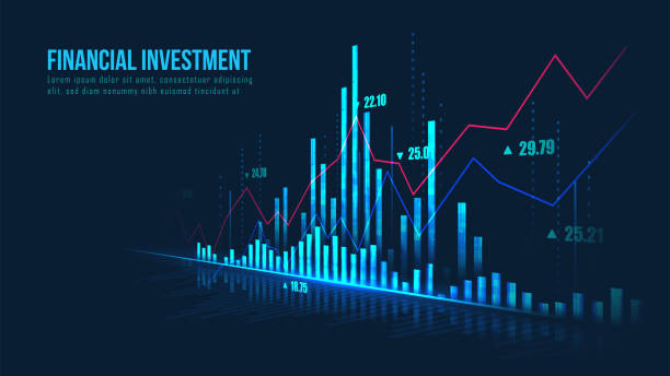 ilustrações de stock, clip art, desenhos animados e ícones de stock market or forex trading graph - financial occupation graph chart blue