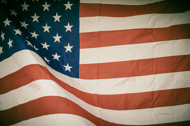 istock America flag waving with the wind for memorial day. 1215046197
