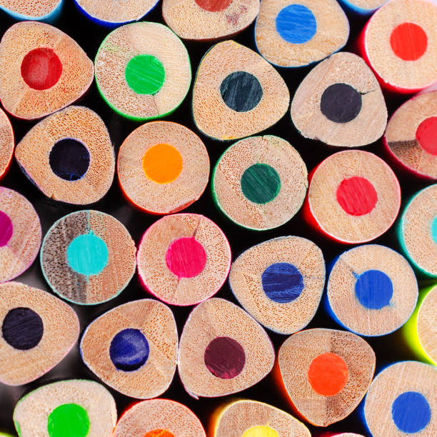 istock Background wooden colored pencils. 1215047189