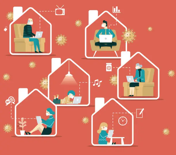 Vector illustration of Work at home