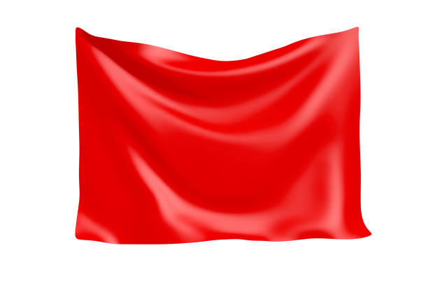 istock Textile Fabric Banner. Hanging Red Cloth Banner with Blank Space for Your Design. 3d Rendering 1215055760