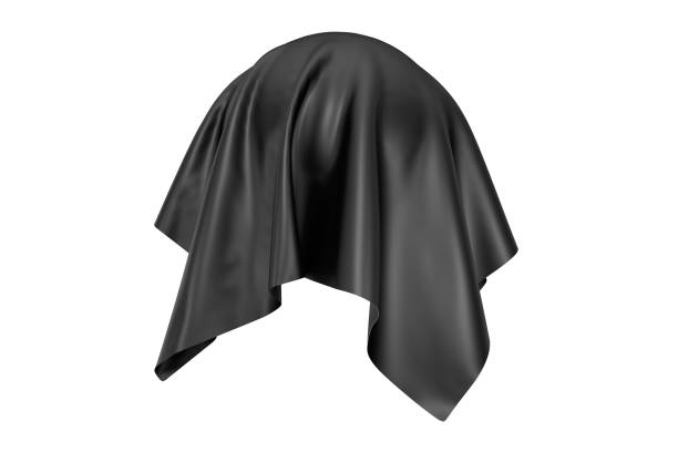 istock Surprise, Award or Prize Concept. Hidden Object Covered with Black Silk Cloth. 3d Rendering 1215056846
