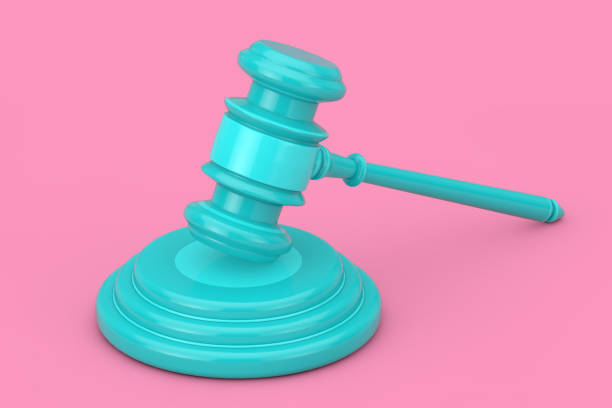 istock Blue Judge Gavel and Sound Block as Duotone Style. 3d Rendering 1215056925
