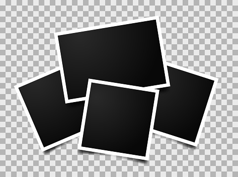 Composition of empty photo frames. Vector illustration.