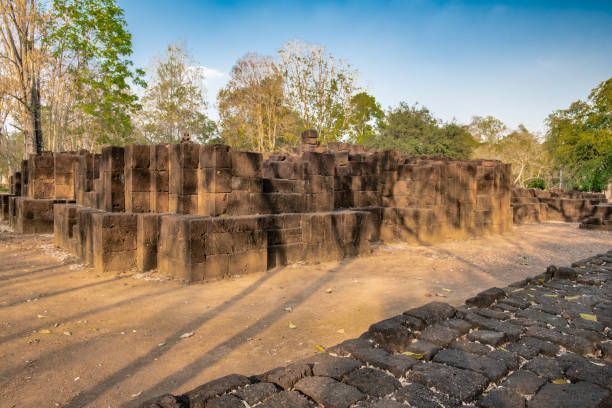 istock Evening on the ruins of a Khmer temple 1215062944