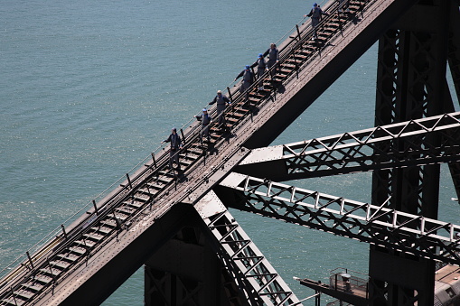 People climbing and explore the famous Sydney Harbour Bridge in Sydney, Australia