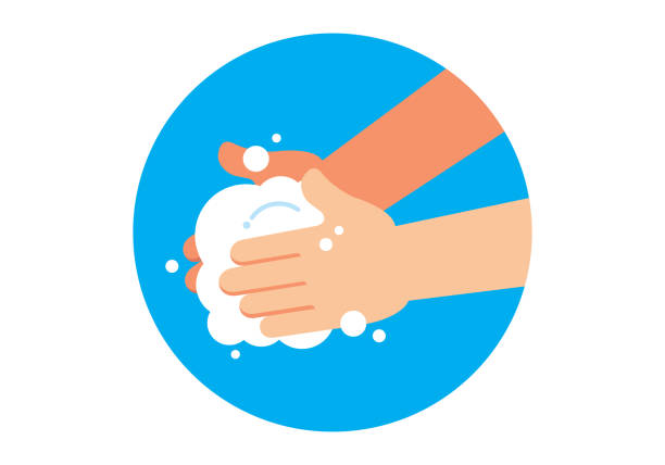 ilustraciones, imágenes clip art, dibujos animados e iconos de stock de lavarse las manos - washing hands hygiene human hand faucet