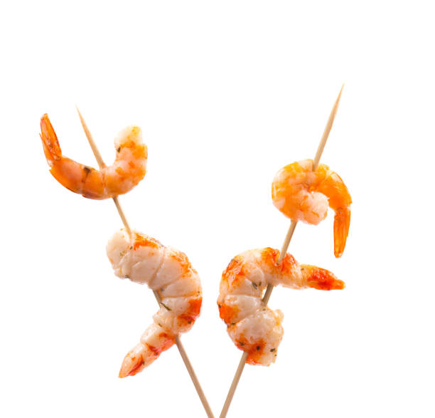 istock Grilled shrimps on a sticks. 1215068226