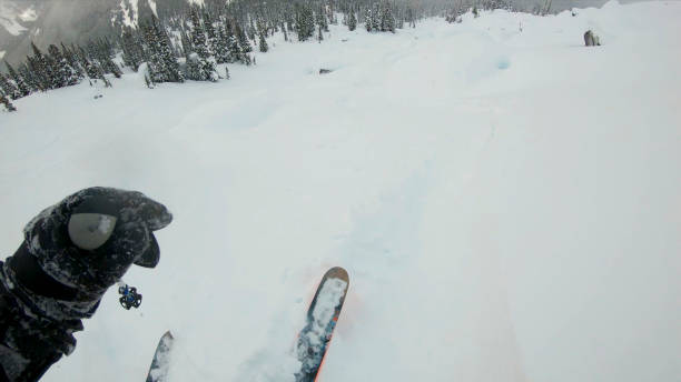 istock First person perspective POV back country skiing down alpine slope 1215070168