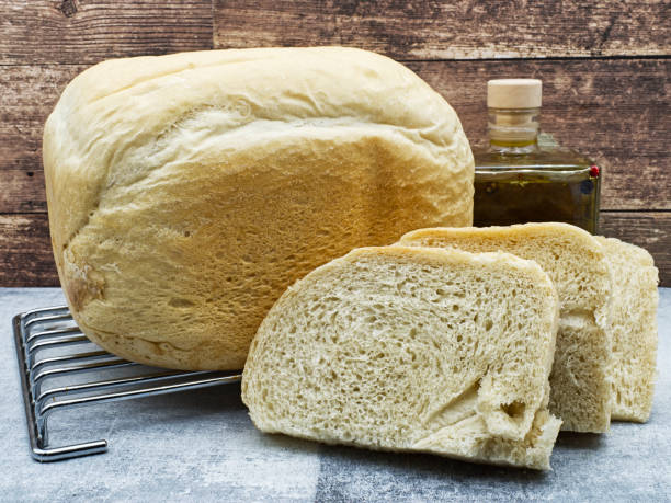 home made bread. traditional italian home made bread - wheat pasta flour italy imagens e fotografias de stock