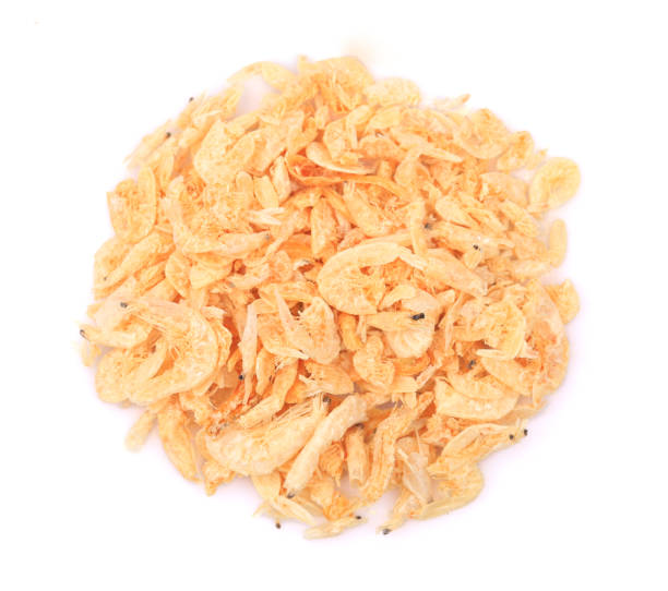 istock Dried shrimps  Isolated on White Background 1215073486