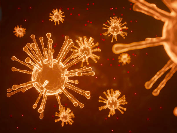 istock Covid-19 outbreak. Coronavirus outbreak and background as dangerous flu strain cases as a pandemic medical health risk concept with disease cells as a 3D render. 1215075892