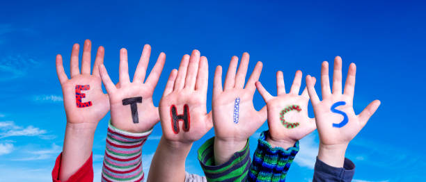 istock Children Hands Building Word Ethics, Blue Sky 1215084496