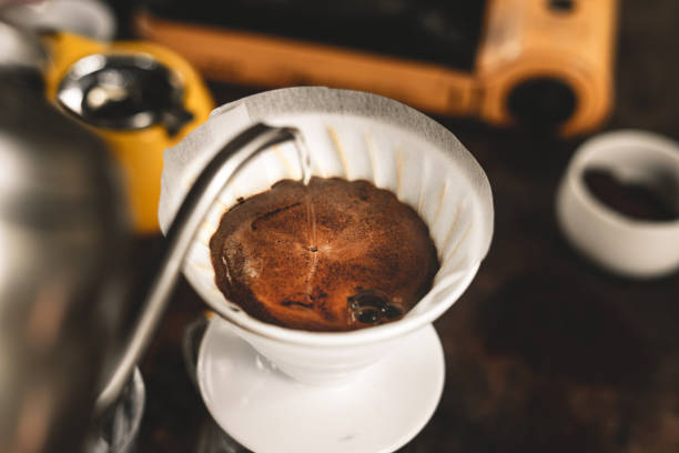 istock Coffee-Make coffee from the machine at home 1215085840