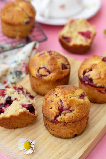 istock Sweet fruit muffins with cherries and black currants 1215090000