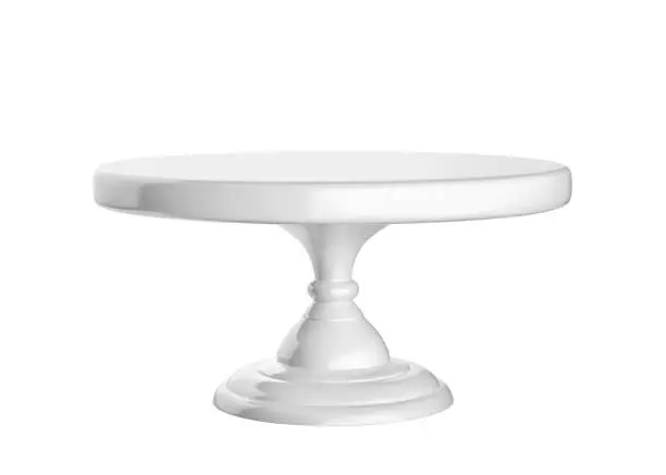 Porcelain cake stand isolated on white background. 3D rendering