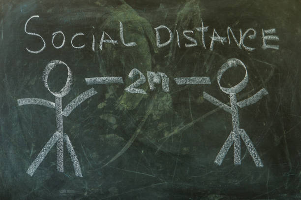 istock Social distancing board for virus covid-19 1215091432